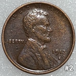 1913-S Lincoln Wheat Cent Penny FE NICE COIN AS PICTURED